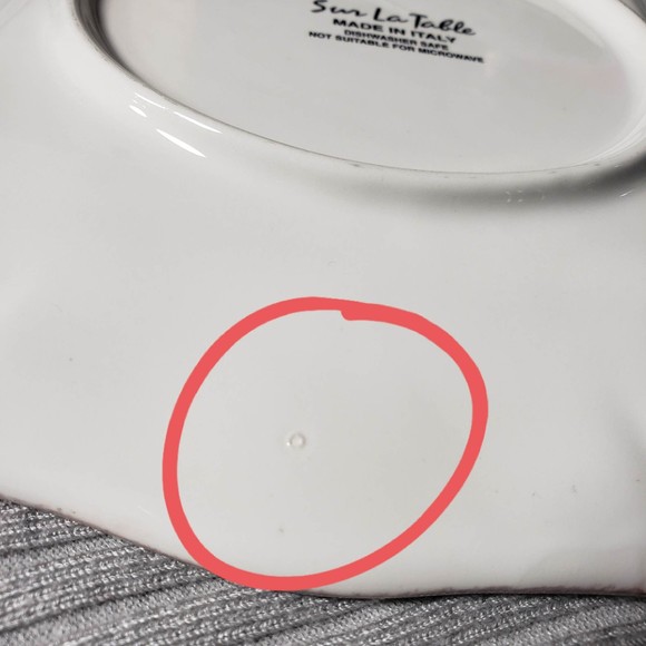 Sur La Table Square Shaped 9"x9" Fruit Peach Grape Floral 9x9 Plate AS IS - Picture 8 of 11